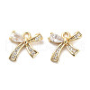 Brass Micro Pave Clear Cubic Zirconia Charms KK-C054-04G-1
