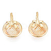 Brass Half Round Cuff Earrings with Bowknot for Women KK-N216-351-1