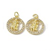 Real 18K Gold Plated Brass Micro Pave Clear Cubic Zirconia Pendants KK-E068-VB409-6-2