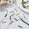 32Pcs 4 Colors Brass Cord Ends AJEW-LP0001-01-3