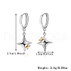 S925 Sterling Silver Two Tone Star Hoop Earrings XJ7248-3