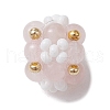 Natural Rose Quartz & Glass Seed Cluster Beads PALLOY-MZ00591-01-1