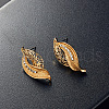 Leaf Alloy Rhinestone Pendant Necklaces & Stud Earrings Sets FS-WG55378-01-3