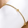 304 Stainless Steel Rope Chain Bracelets for Women BJEW-C094-04G-3