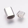 Tarnish Resistant 304 Stainless Steel Magnetic Clasps with Glue-in Ends STAS-L189-17P-2