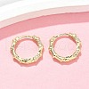 Bamboo Brass Micro Pave Clear Cubic Zirconia Hoop Earrings EJEW-Z102-05G-1
