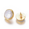 Natural Pearl Stud Earrings EJEW-F230-11G-3