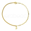 Brass Pendant Necklaces with Curb & Paperclip Chains NJEW-JN04608-02-4