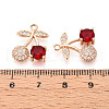 Brass Micro Pave Cubic Zirconia Pendants KK-T074-71KCG-02-3
