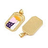 Brass Enamel Pendants KK-L190-016G-01-2