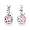 Brass Micro Pave Cubic Zirconia Pendants KK-N264-05P-1