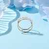 Round Shell Pearl Beaded Ring RJEW-TA00133-3