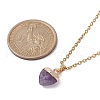 Heart Natural Mixed Gemstone Pendant Necklace NJEW-JN04486-3