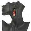 Hot Pepper Lampwork Dangle Leverback Earrings EJEW-JE05547-3