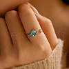 Sterling Silver Cubic Zirconia and Rotating Glass Cuff Rings FS-WG9C688-01-3