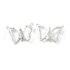 Brass Micro Pave Clear Cubic Zirconia Pendants KK-E068-VF241-1