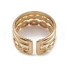 Ion Plating(IP) 304 Stainless Steel Triple Line Cuff Rings for Women RJEW-G285-15G-3