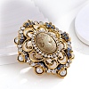 Baroque Style Flower Zinc Alloy Zinc Alloy Rhinestone Brooches PW-WGC517E-01-5