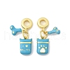 Brass Enamel European Dangle Charms KK-FZC0001-02A-G-1
