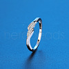 Twist Brass Micro Pave Clear Cubic Zirconia Finger Rings FS-WG5C18D-03-1