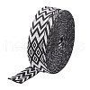 10 Yards Double Face Rhombus Print Flat Polypropylene Ribbon OCOR-WH0046-88-1