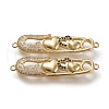 Brass Micro Pave Cubic Zirconia Links Connectors ZIRC-F116-23-G-1