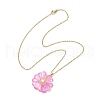 Glass Pendant Necklaces NJEW-MZ00112-06-3