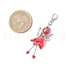 Trumpet Flower Angel Acrylic & Glass Pearl Pendant Decorations HJEW-JM03329-03-3
