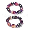 Natural Blue Lace Agate Bead Stretch Bracelets G-P570-01B-4