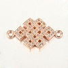 Chinese Knot Connector Brass Micro Pave Cubic Zirconia Links ZIRC-I017-04RG-1