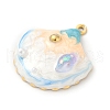 Ocean Theme 304 Stainless Steel Enamel Pendants STAS-Q352-03G-B-2