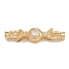 Brass Micro Pave Cubic Zirconia Fold Over Clasps KK-U037-41G-03-1