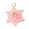 Seed Beads Beaded Charms PALLOY-MZ00286-04-1