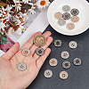 HOBBIESAY 18Pcs 3 Colors Alloy Rhinestone Buttons BUTT-HY0001-07-3
