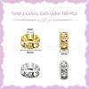 Unicraftale 200Pcs 2 Colors Brass Rhinestone Spacer Beads RB-UN0001-14-3