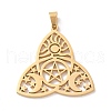 304 Stainless Steel Hollow Pendants STAS-P313-04G-2