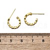 Brass Micro Pave Cubic Zirconia C-Shape Stud Earrings for Women EJEW-F363-01G-3