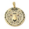 Brass Micro Pave Clear Cubic Zirconia with Enamel Pendants KK-R162-073A-G-2