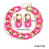 CCB Plastic Oval Link Chain Necklaces & Stud Dangle Earrings Sets FS-WG0CE63-01-3