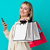 Paper Gift Handle Bags with Silk Ribbon ABAG-WH0044-56-6