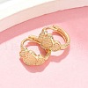 Heart Brass Hoop Earrings EJEW-Z102-15G-2