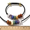 Rondelle Chakra Natural Gemstone Beads Bracelets & Necklaces Sets G-P561-01G-01-5