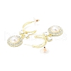 Crystal Rhinestone Dangle Stud Earrings with Imitation Pearl EJEW-C037-02B-LG-3