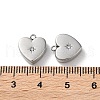 304 Stainless Steel with Rhinestone Pendants STAS-L022-394P-3