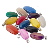 SUPERFINDINGS 20Pcs 10 Colors Natural Agate Dyed Pendants G-FH0002-43-1