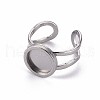 201 Stainless Steel Cuff Pad Ring Settings X-STAS-S080-040A-P-3