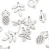 100Pcs 10 Style 304 Stainless Steel Pendants STAS-LS0001-39-4