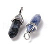 Natural Blue Spot Jasper Pointed Pendants G-K329-42P-3