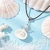 Clam Shell Pendant Necklaces NJEW-MZ00111-02-1