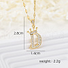 Brass Micro Pave Clear Cubic Zirconia Crown Initial Pendant Necklaces FS-WGD727C-04-1